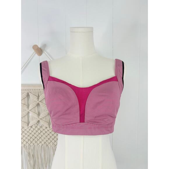 Lululemon Ta Ta Tamer II Sports Bra 36DD Wee Stripe Jewelled Magenta Pink - Picture 5 of 12